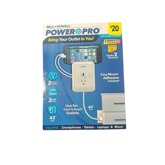 Bell Howell Power Pro "As Seen On Tv" - Charge 6 Devices At One Time - Picture 2 of 2